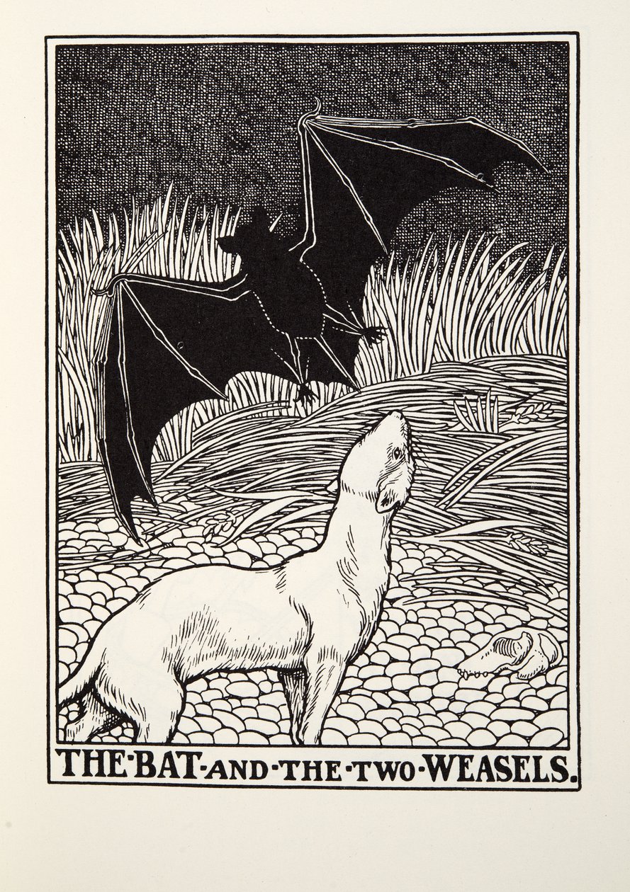 Il pipistrello e le due donnole, dalle Favole di Fontaine da Percy J. Billingshurst