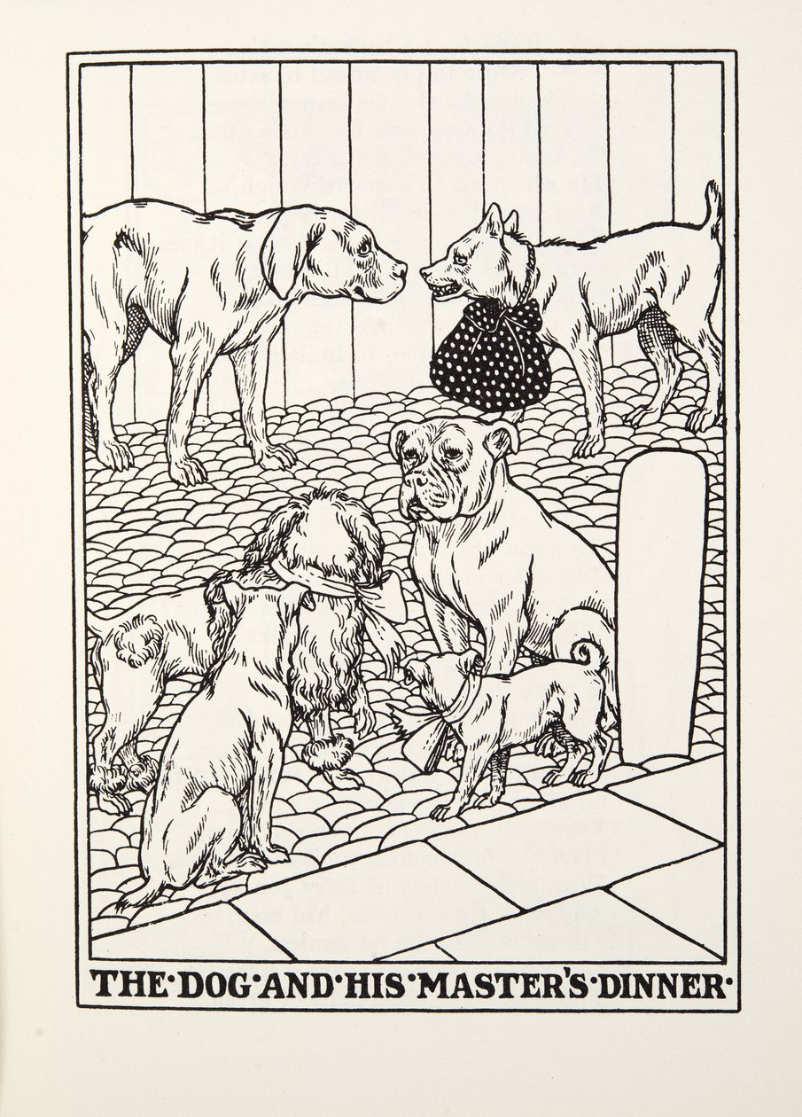 Il cane e la cena del suo padrone, dalle Favole di Fontaine da Percy J. Billingshurst