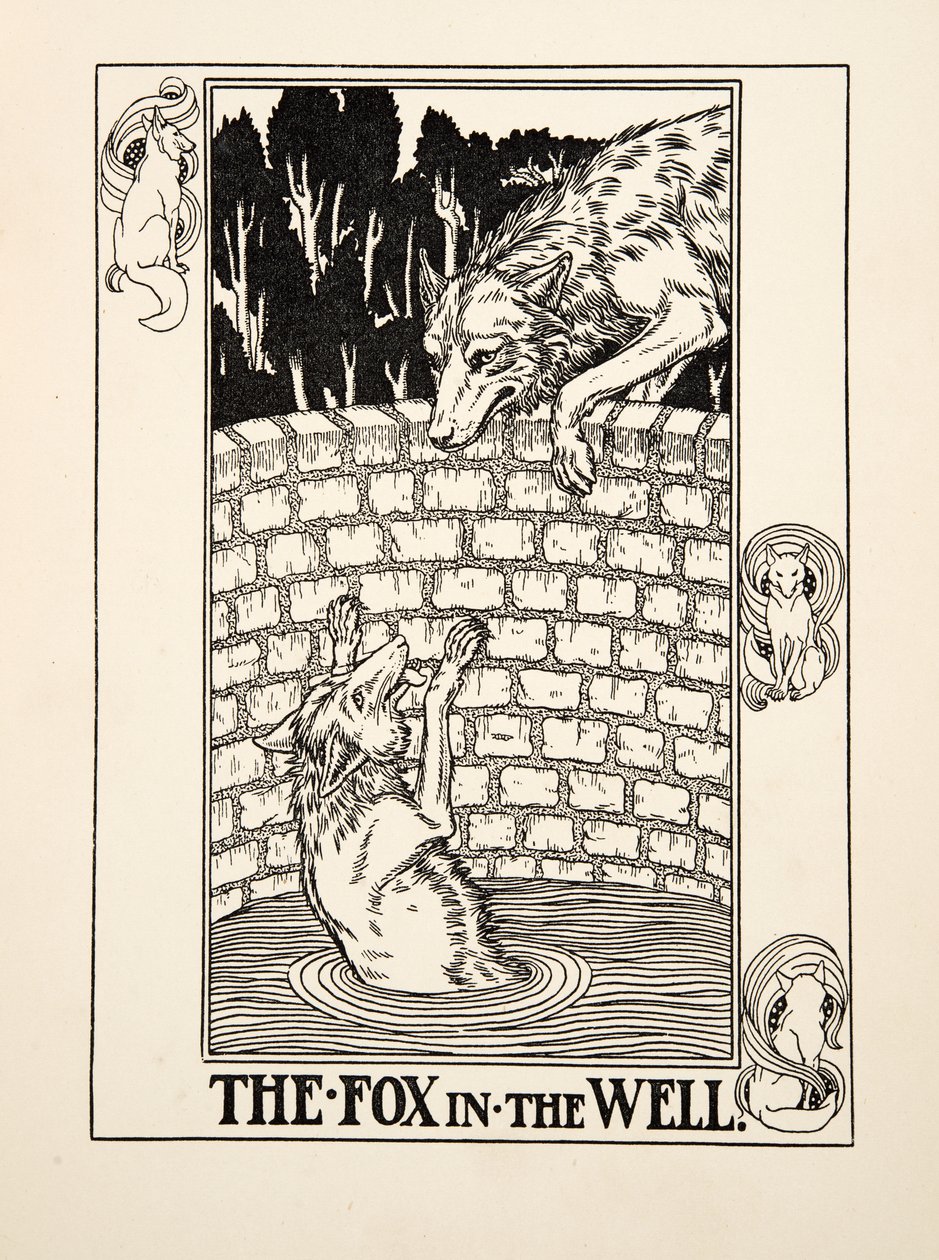 La Volpe nel Pozzo, da Cento Favole di Esopo, pub.1903 da Percy J. Billingshurst