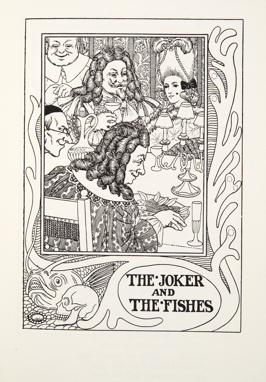 Il Giullare e i Pesci, da Favole di Fontaine, pub. 1905 (incisione) da Percy J. Billingshurst