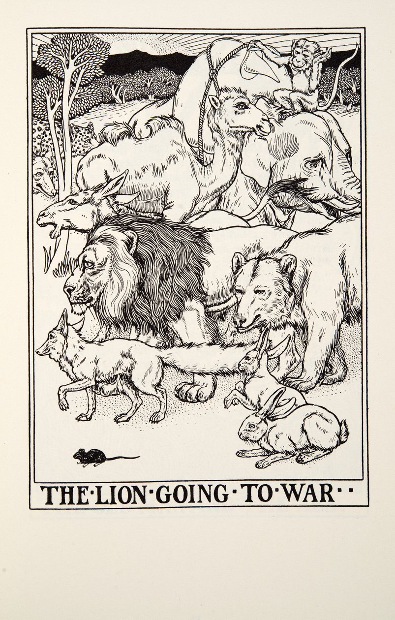 Il leone che va in guerra, dalle Favole di Fontaine da Percy J. Billingshurst