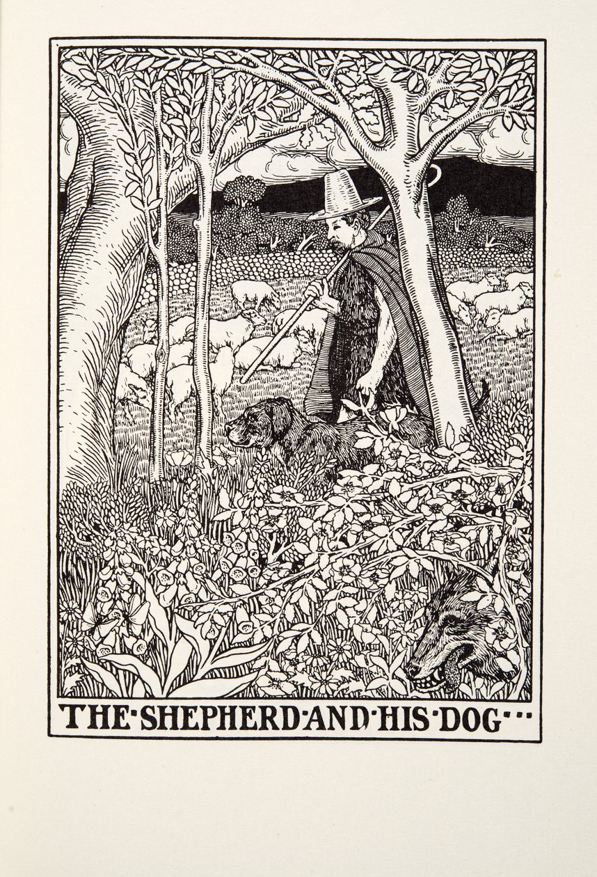 Il pastore e il suo cane, dalle Favole di Fontaine da Percy J. Billingshurst
