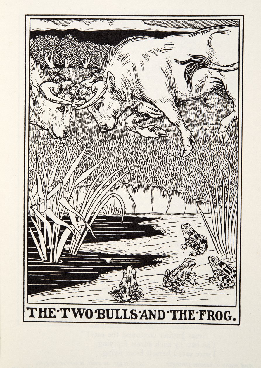I due tori e la rana, dalle Favole di Fontaine da Percy J. Billingshurst