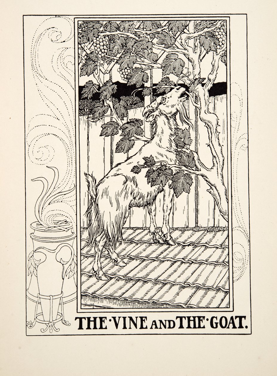 La Vite e la Capra, da Cento Favole di Esopo, pub.1903 da Percy J. Billingshurst