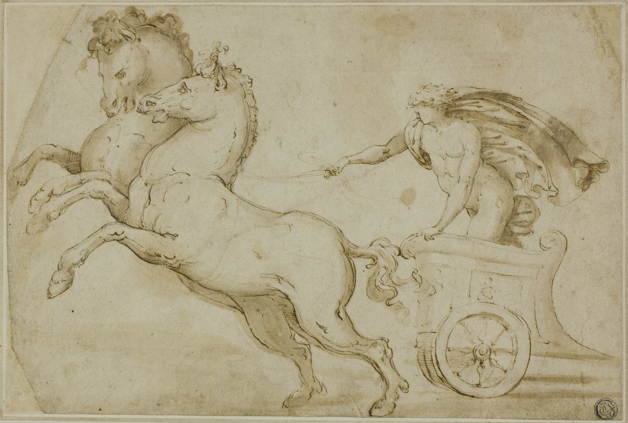 Apollo che guida il carro del sole da Perino del Vaga