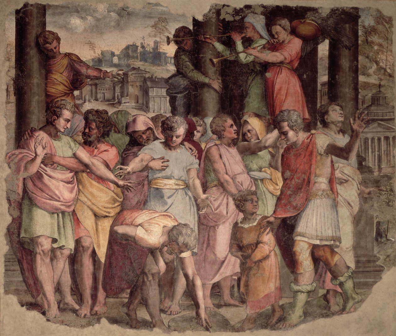 Tarquinio il Superbo fonda il Tempio di Giove sul Campidoglio, c.1525 da Perino del Vaga