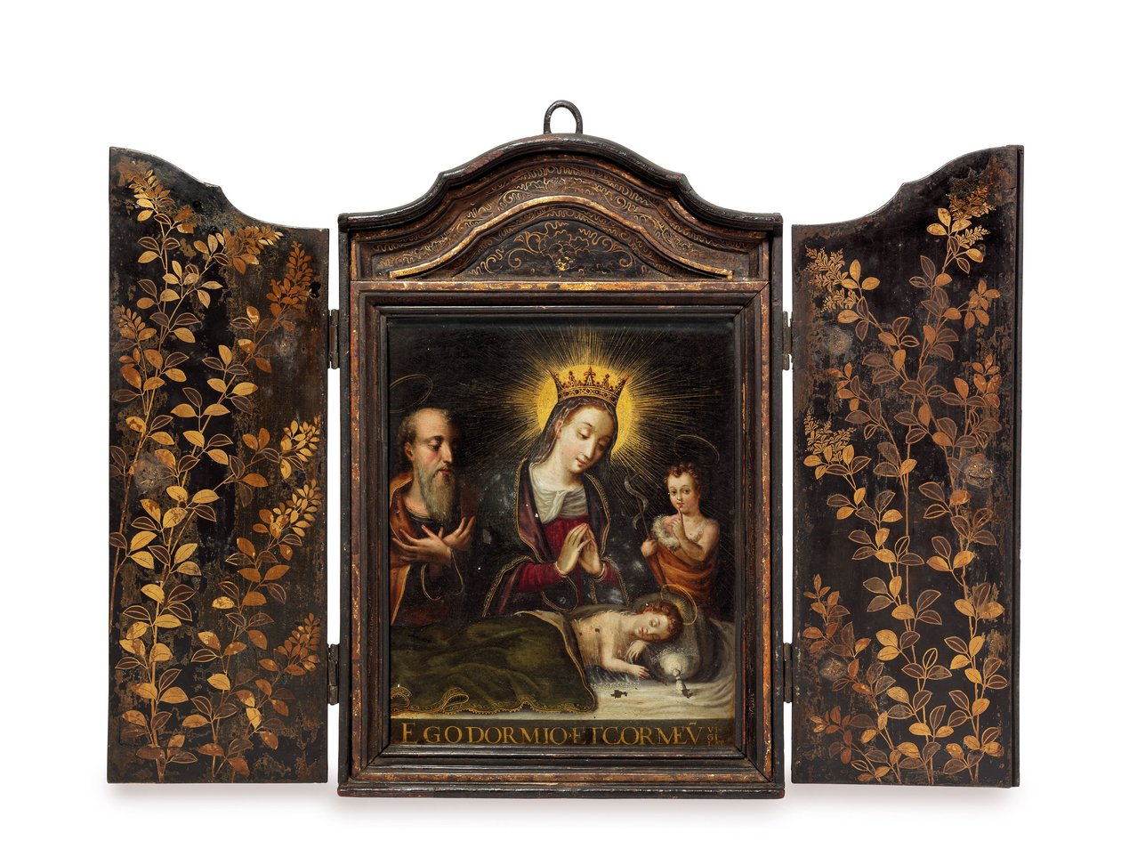 Un santuario cristiano portatile (Seigan) commissionato dai gesuiti portoghesi da Period Momoyama