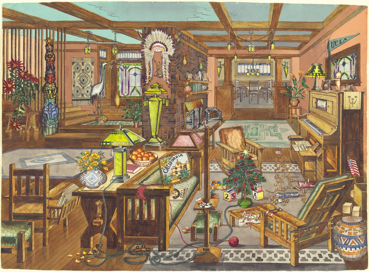 Interno in stile missione californiana da Perkins Harnly