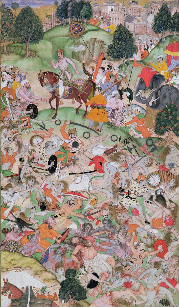Akbar assiste alla lite degli asceti, dall