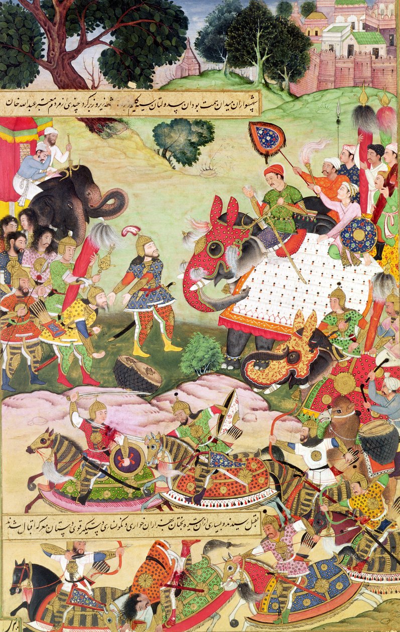 Battaglia tra le forze della Persia e del Turan, illustrazione dallo 