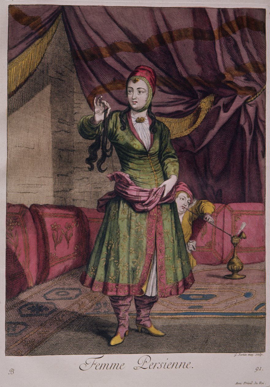 Ritratto di una signora dal Libro dei Disegni, 1712-13 da Persian School