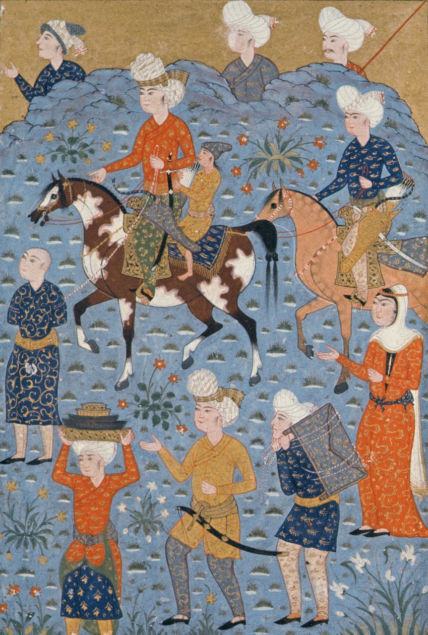 Ritorno dal raid, Shiraz, c.1600 da Persian School