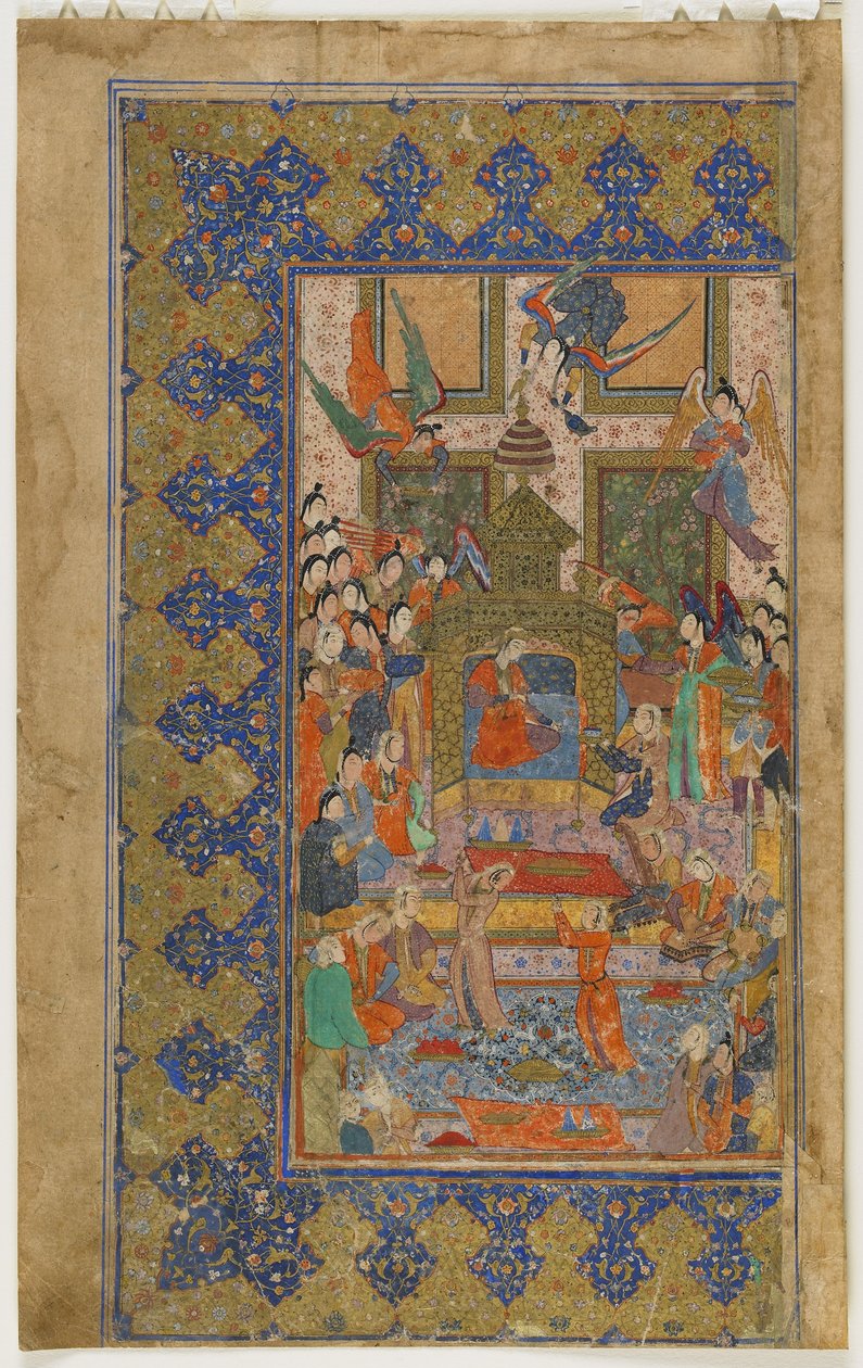Bilqis in trono da un Khamsa (Quintetto), c.1560 da Persian School