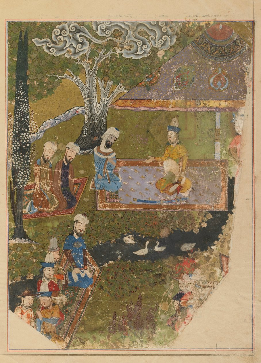 Foglio da uno Zafarnama; verso: Timur Concede un