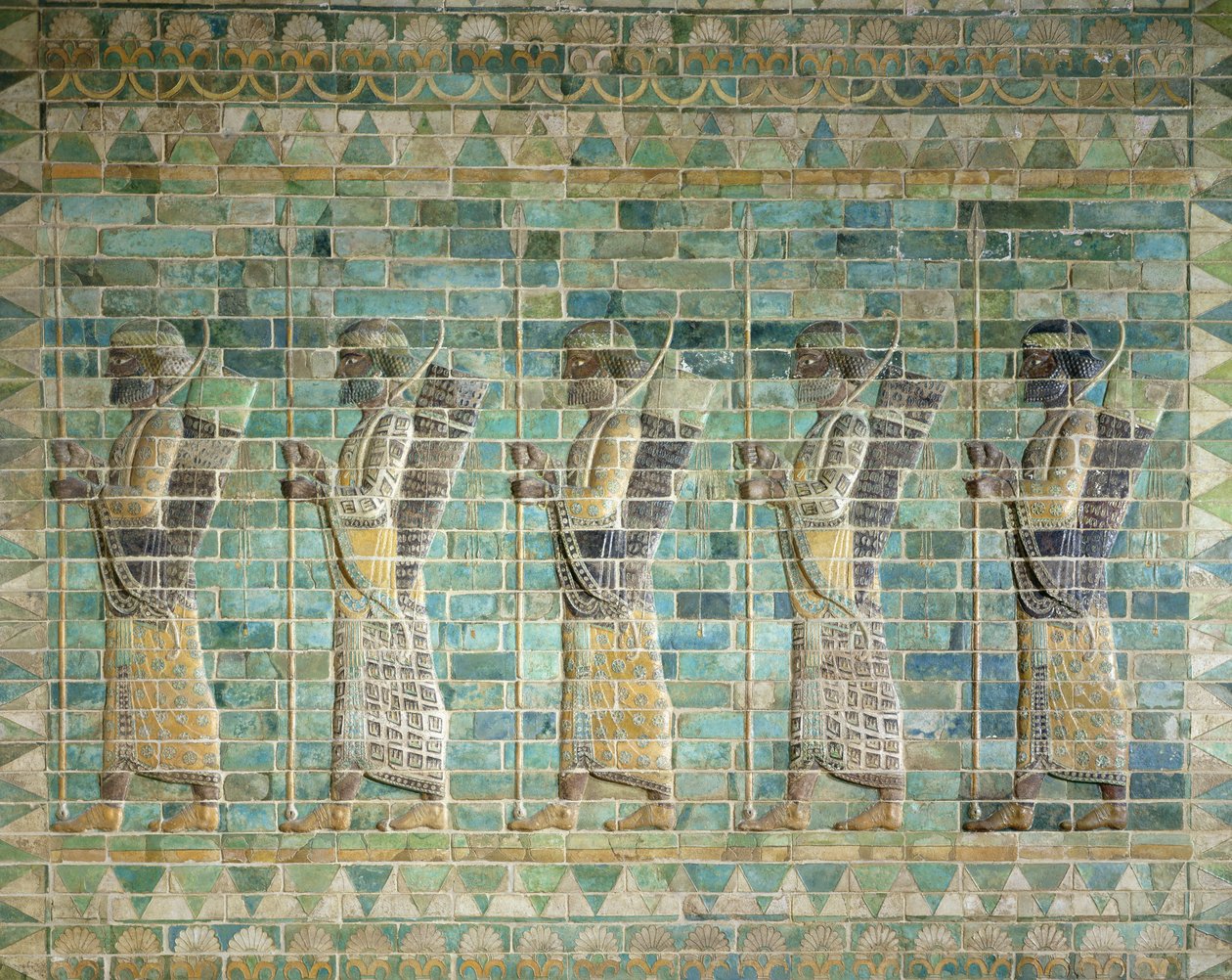 Fregio di arcieri, dal Palazzo di Dario il Grande (548-486 a.C.) a Susa, Iran, Periodo Achemenide, c.500 a.C. da Persian School
