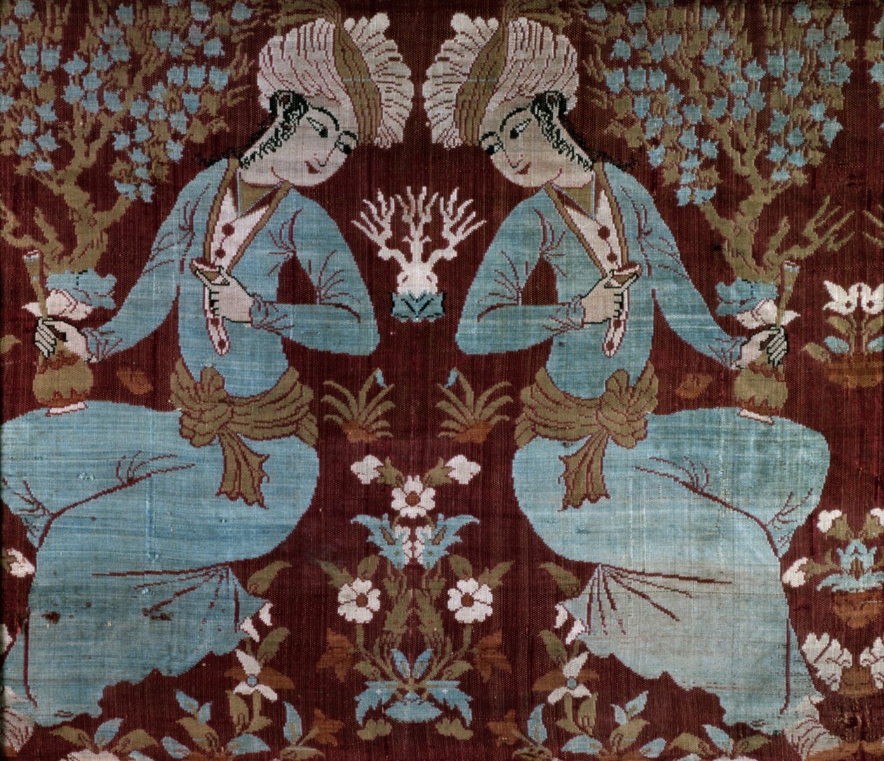 Pannello stile Isfahan (seta) da Persian School