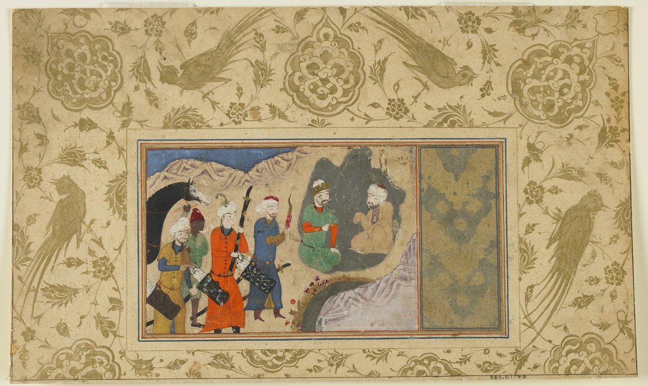 Iskandar visita un eremita da Persian School