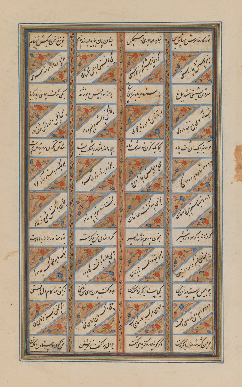 Su grande foglia di Shanamah di Ferdowsi da Persian School