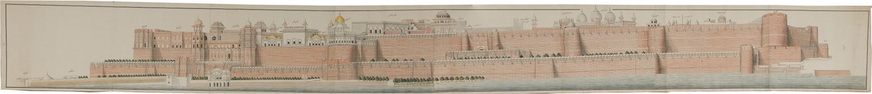 Panorama del forte di Agra da Persian School