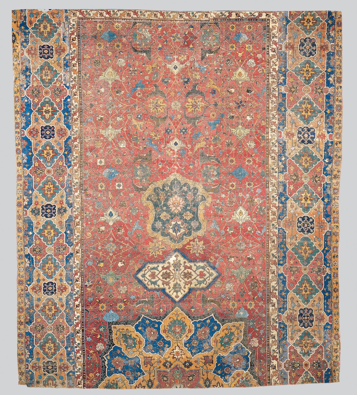 Tappeto medaglione parziale di Tabriz, Nord Ovest Persia, inizio XVI secolo da Persian School
