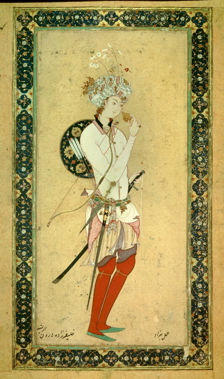 Ritratto di Haroun al-Rashid, califfo abbaside da Persian School