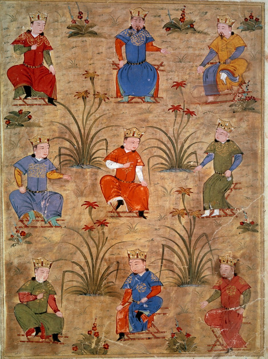 Rappresentazione dei nipoti di Gengis Khan. Miniatura persiana tratta da Jami al-tawarikh o Storia Universale dello storico Rashid al-Din da Persian School