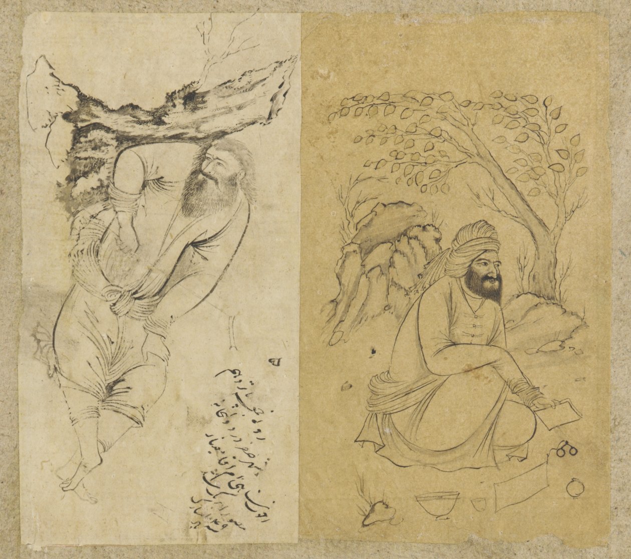 Uomo che riposa, Isfahan, dinastia Safavide, 1639 da Persian School