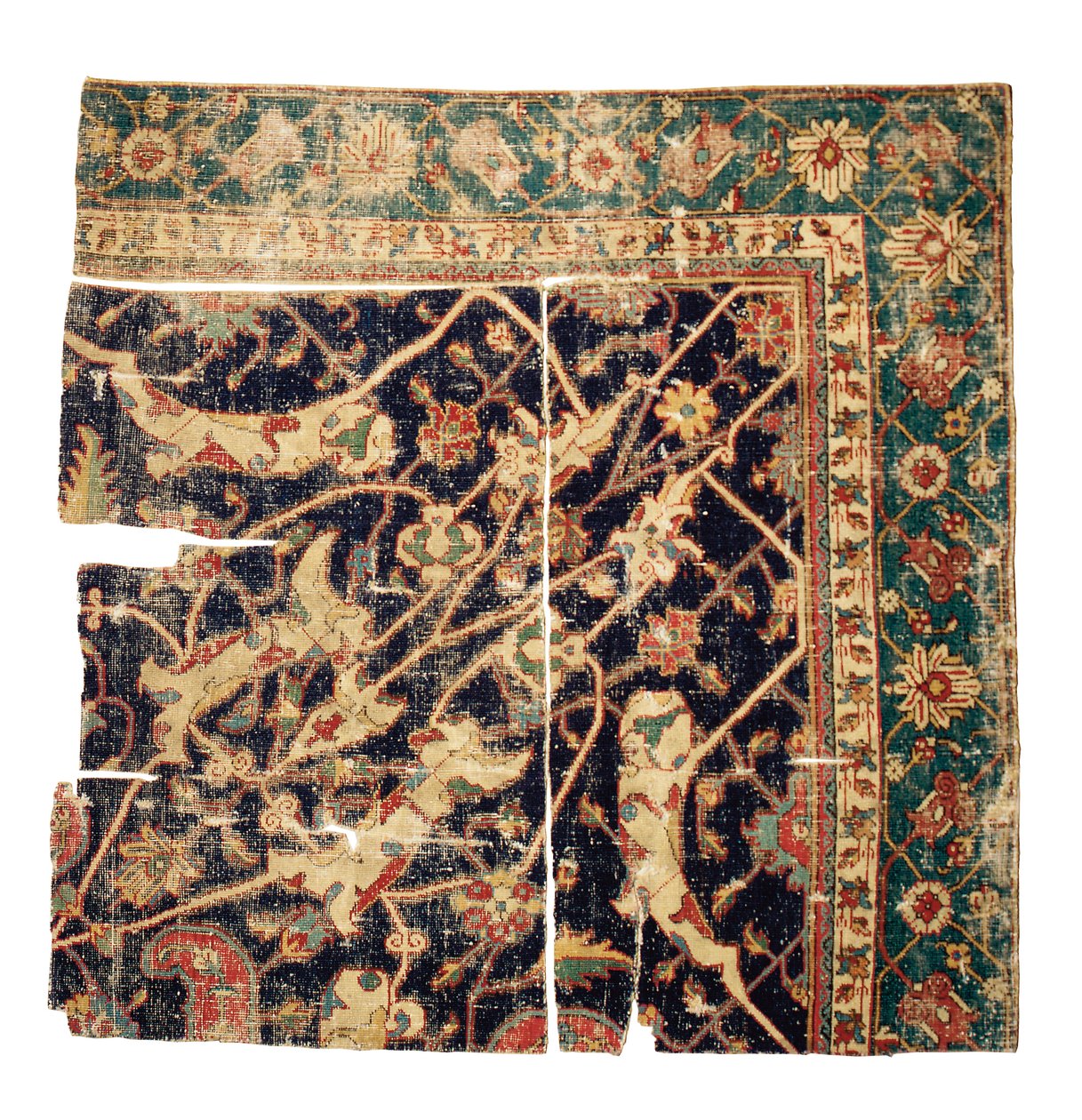 Frammento di tappeto medaglione di Tabriz, Persia nord-occidentale, metà del XVI secolo da Persian School