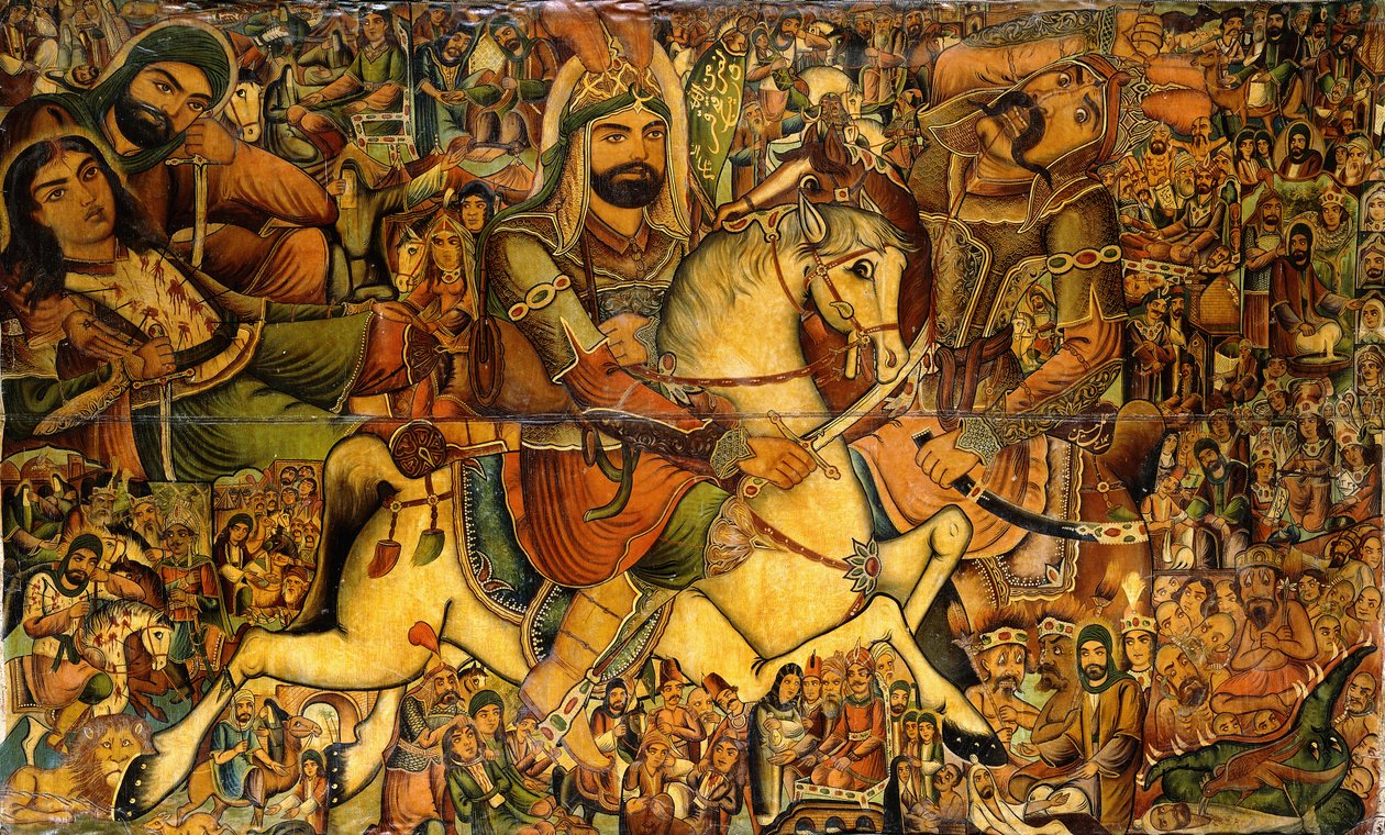 La battaglia di Kerbala, XIX secolo da Persian School