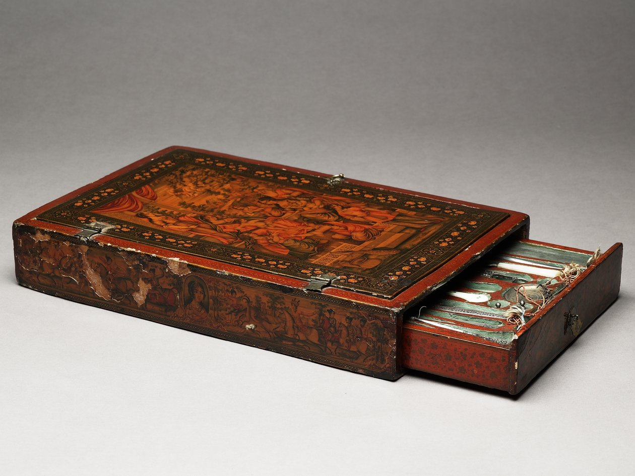 Kit di strumenti raffigurante la Sacra Famiglia, c.1830 da Persian School