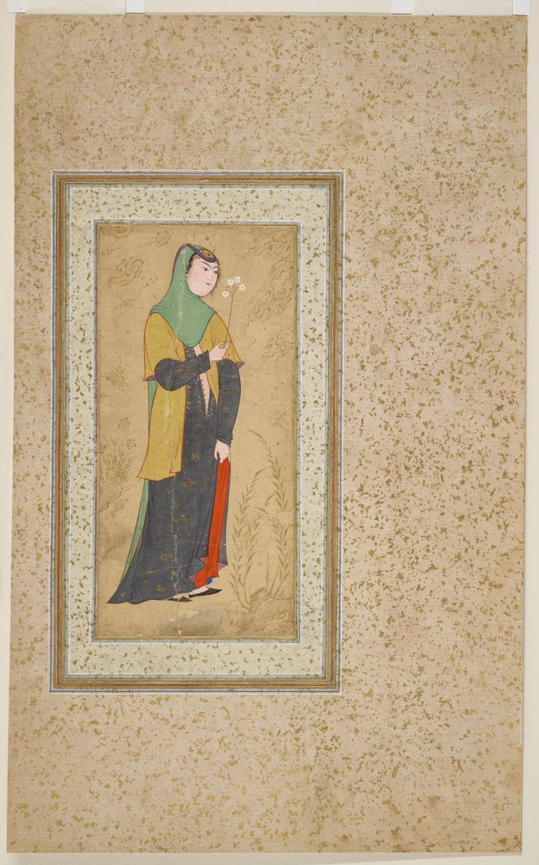 Donna con un mazzo di fiori, c.1595 da Persian School