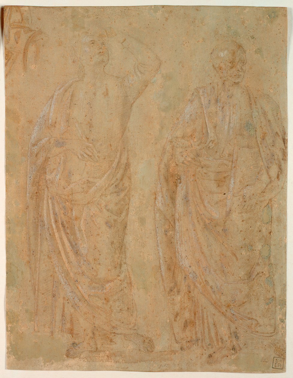 Due figure maschili drappeggiate in piedi da Perugino