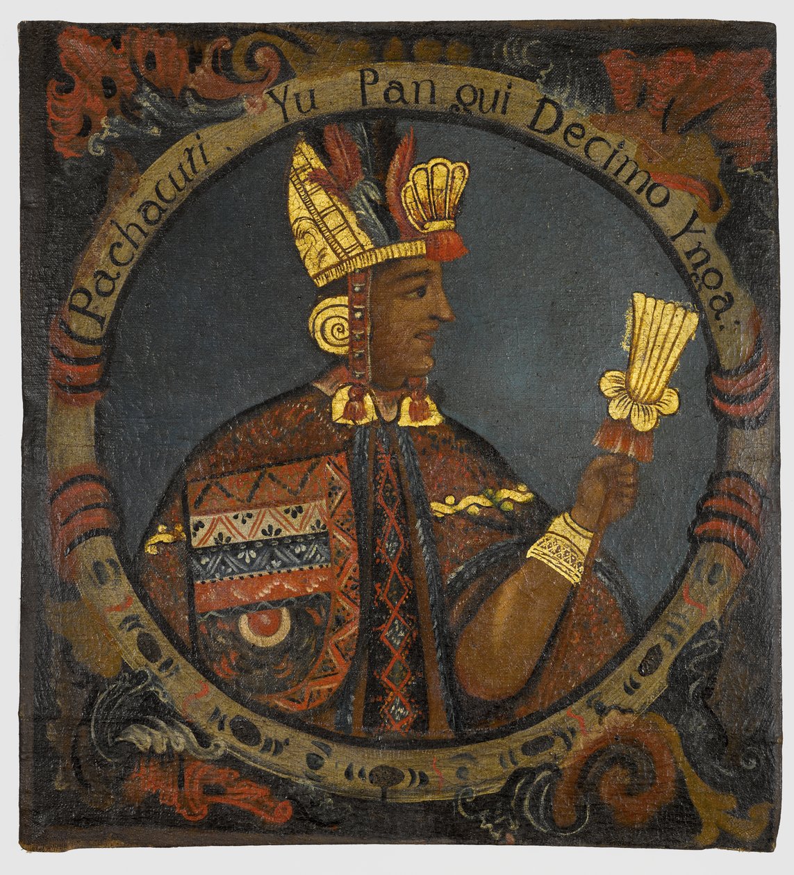 Pachacuti, 10° re Inca, metà del XVIII secolo da Peruvian School