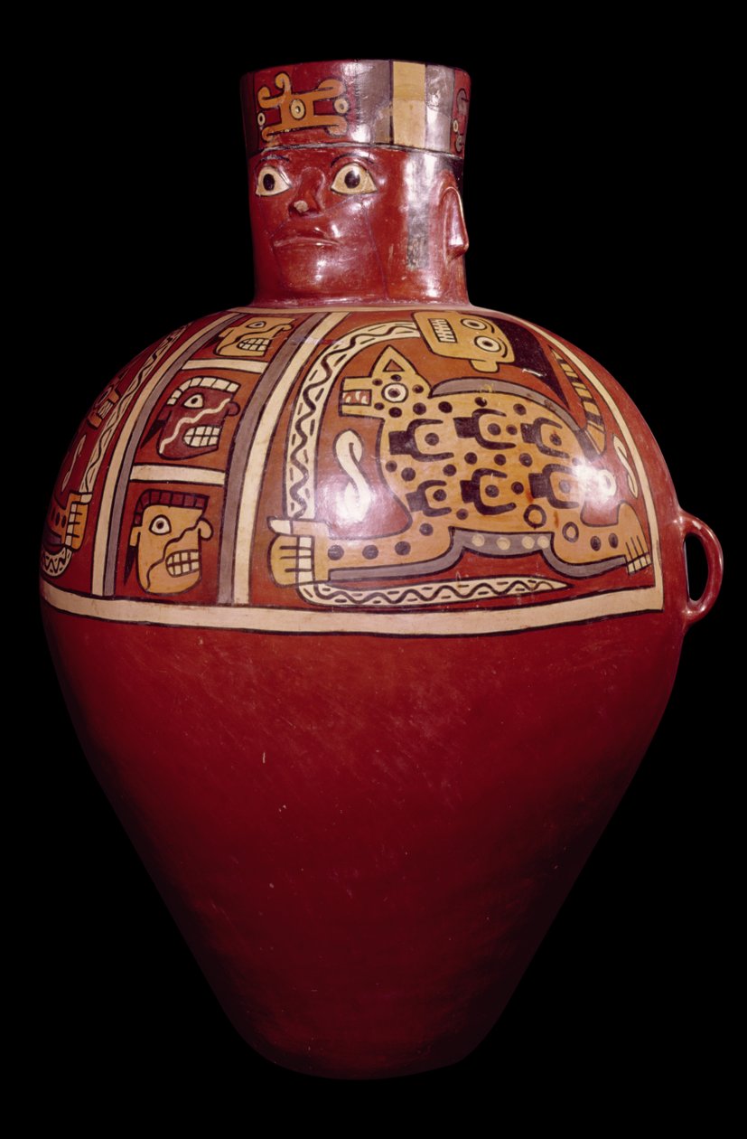 Vaso cerimoniale policromo, stile Rukana, La Victoria, Churunga, Cuenca de Ocona da Peruvian School