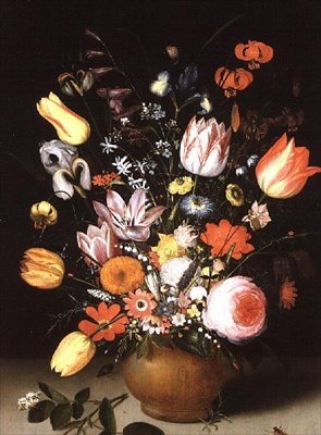 Natura morta di fiori primaverili su un ripiano, 1615 da Peter Binoit