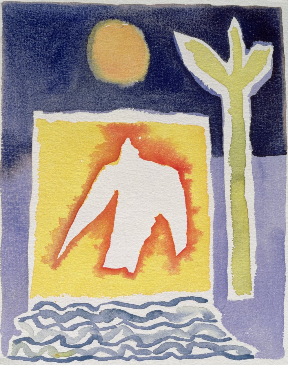 Albero, sole e uccello in volo, 1989 da Peter Davidson