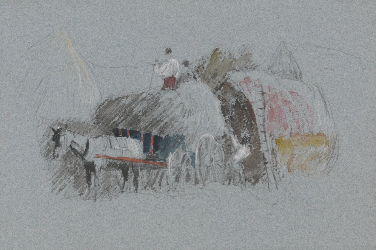 Costruzione di un mucchio (Studio per il trasporto del fieno) da Peter de Wint