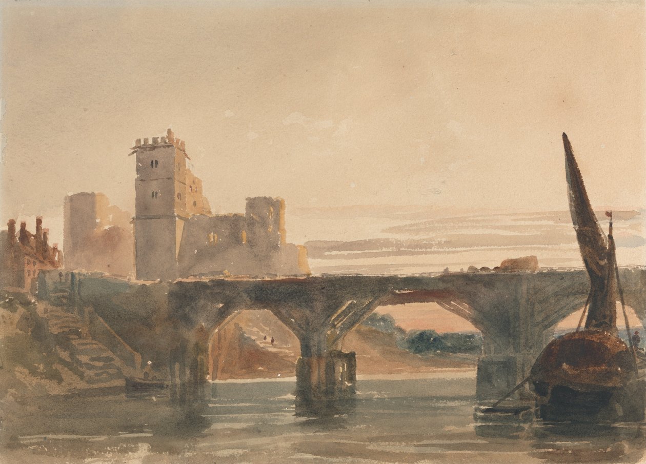 Castello di Chepstow dal ponte da Peter de Wint
