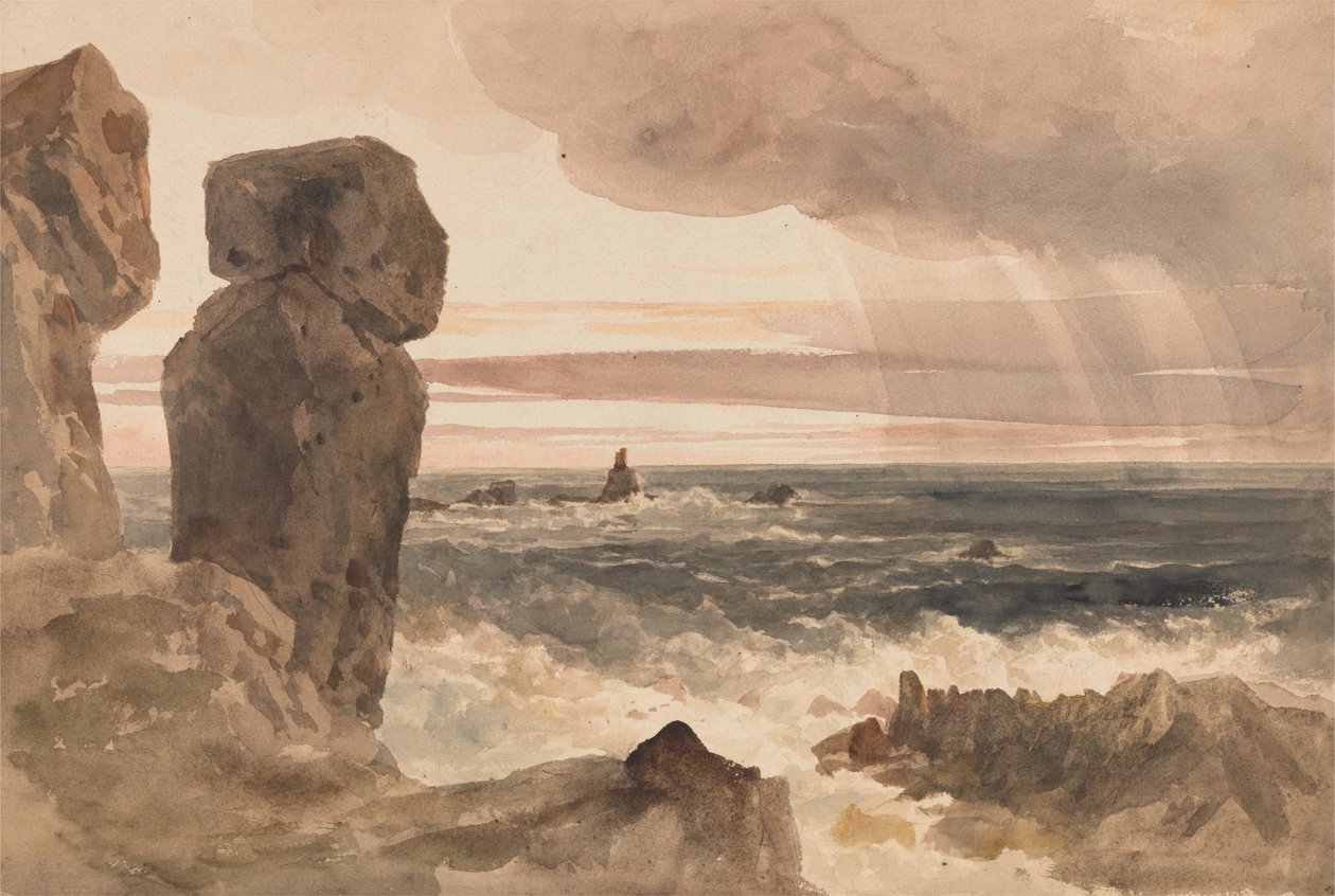 Paesaggio marino con rocce, Lizard, Cornovaglia da Peter de Wint