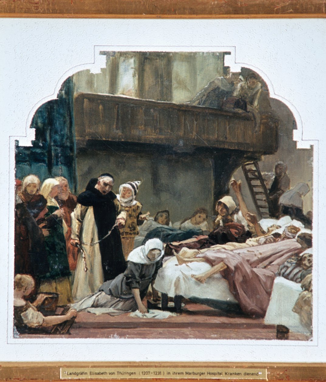 Studie für St. Elisabeth und ihren Beichtvater Conrad von Marburg im Jahr 1230 von Peter Johann Theodor Janssen