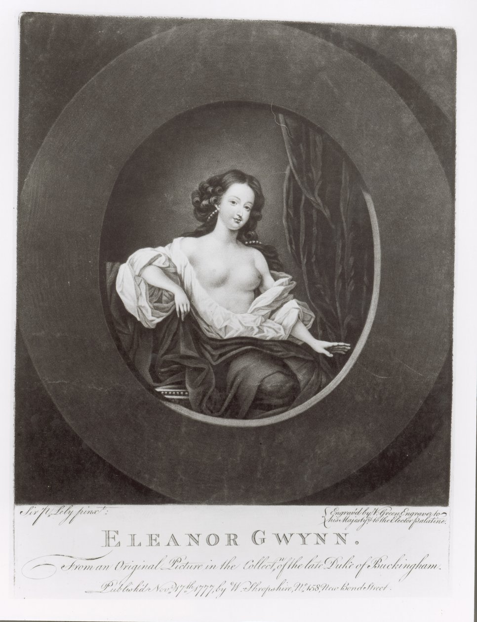 Eleanor (Nell) Gwynne, inciso da Valentine Green, 1777 da Peter Lely