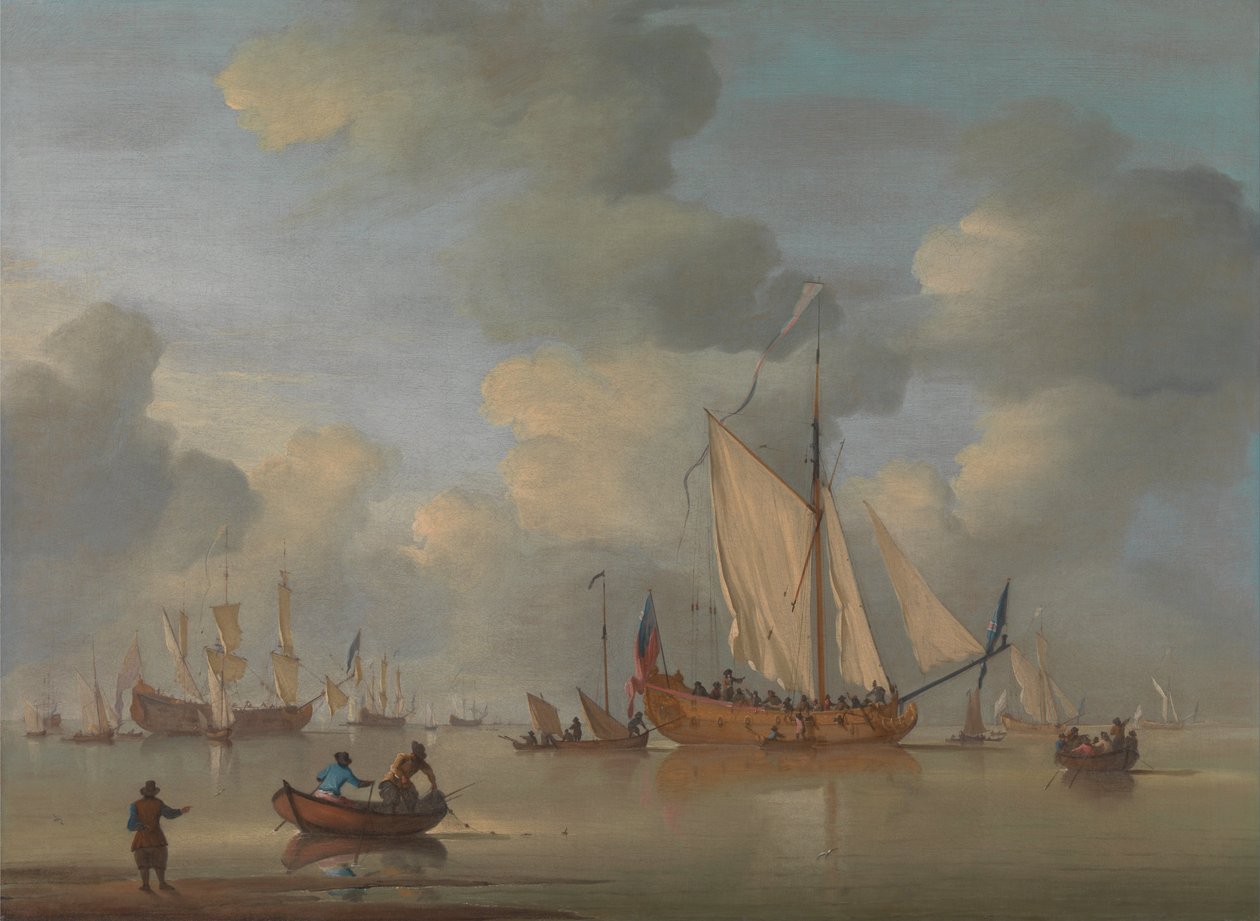 Uno yacht reale inglese al largo in calma da Peter Monamy