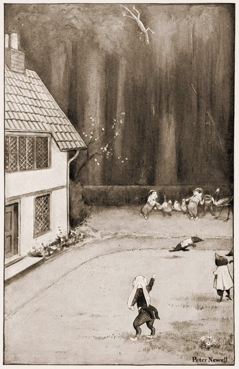 Prendetelo, voi vicino alla siepe, illustrazione per Le avventure di Alice nel Paese delle Meraviglie di Lewis Carroll, 1901 da Peter Newell