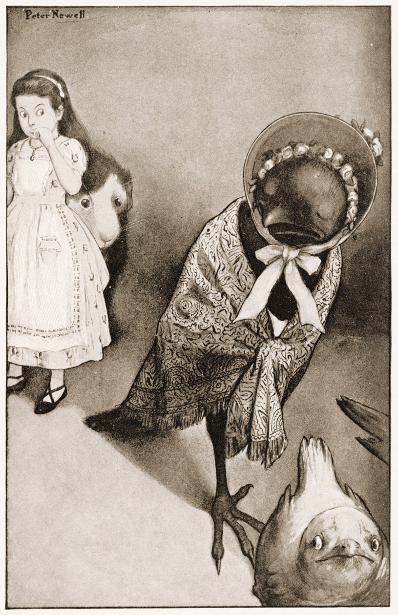 "Con vari pretesti si allontanarono tutti", illustrazione per Alice nel Paese delle Meraviglie di Lewis Carroll, 1901 da Peter Newell