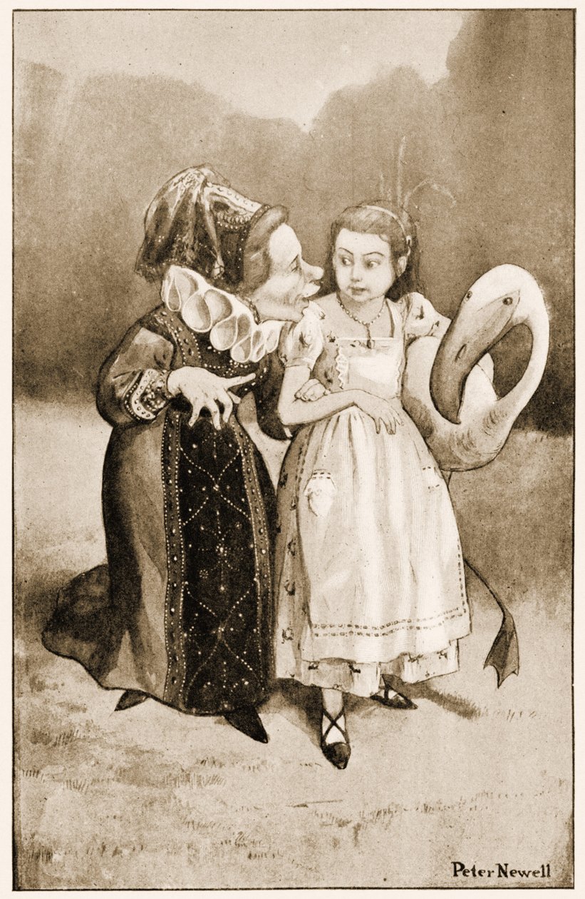 Zitto, zitto bambino! disse la Duchessa, illustrazione per Le avventure di Alice nel Paese delle Meraviglie di Lewis Carroll, 1901 da Peter Newell