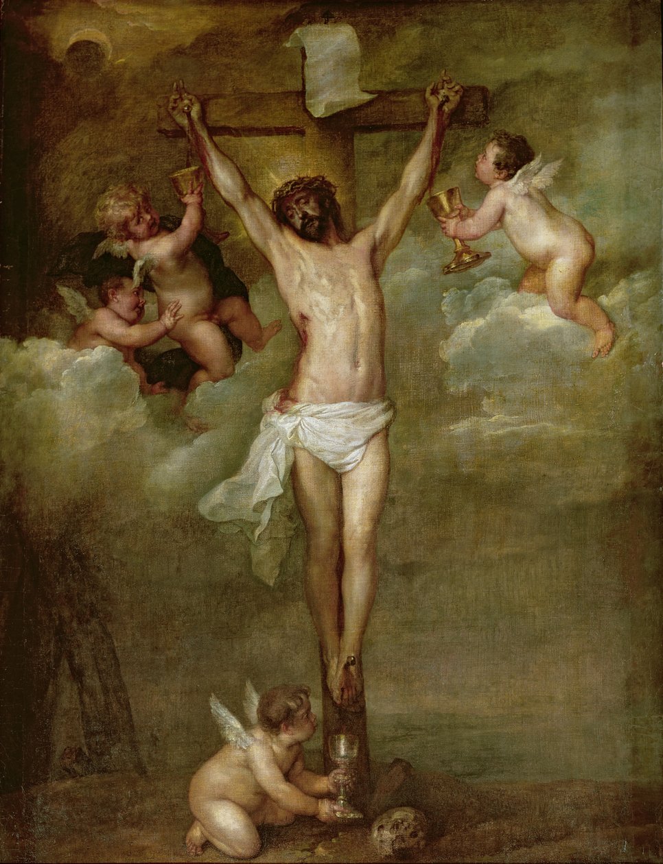 Cristo assistito da angeli che tengono calici da Peter Paul Rubens