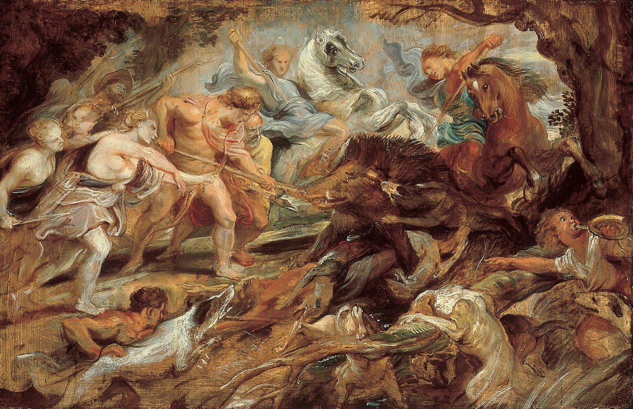 Meleagro e Atalanta e la caccia al cinghiale calidonio, studio (Norton Simon Museum) da Peter Paul Rubens
