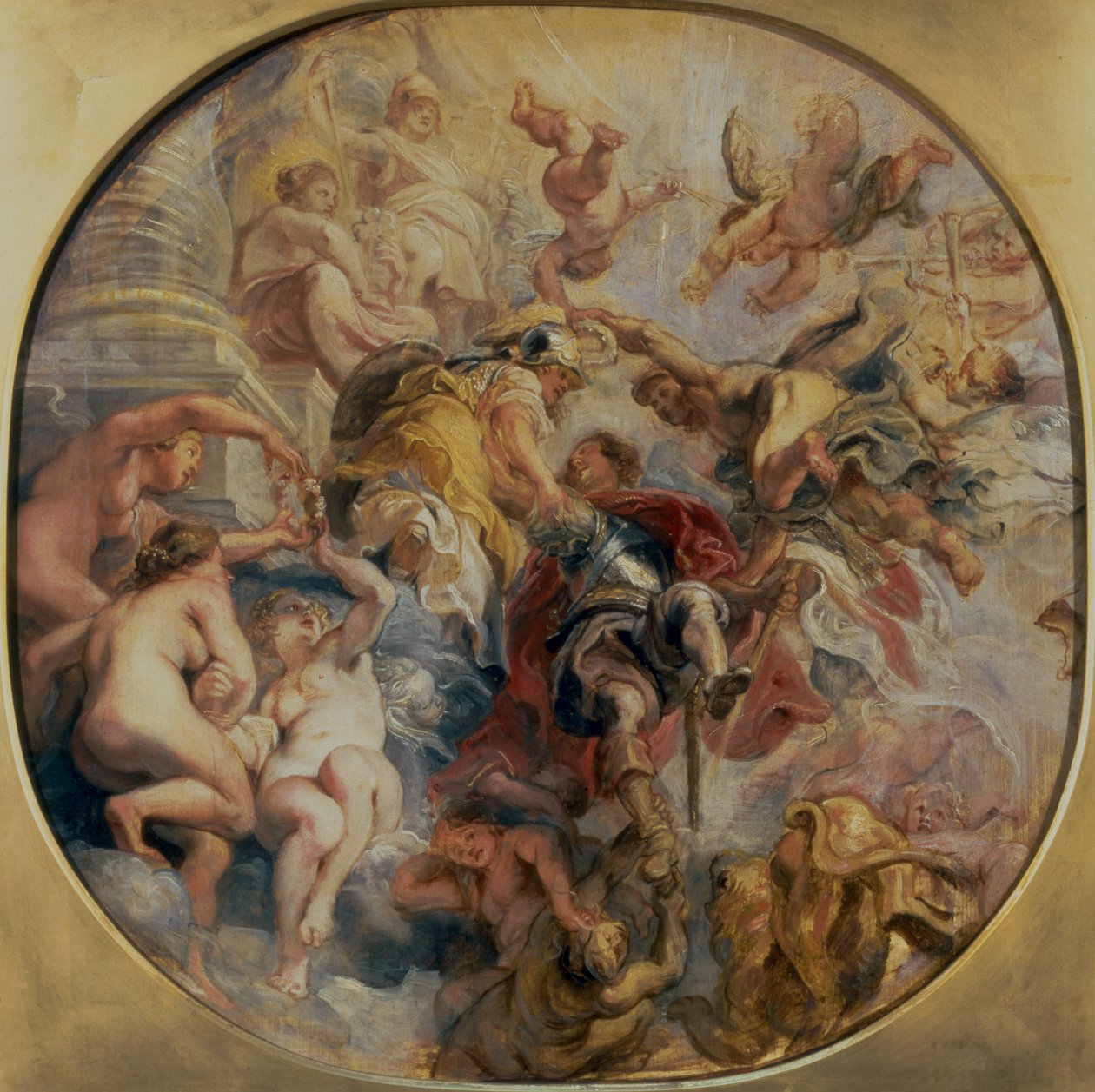 Minerva e Mercurio conducono il Duca di Buckingham (1592-1628) al Tempio della Virtù, prima del 1625 da Peter Paul Rubens