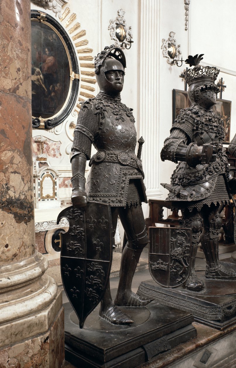 Re Artù, statua dalla tomba di Massimiliano I, Innsbruck, 1513 da Peter Vischer