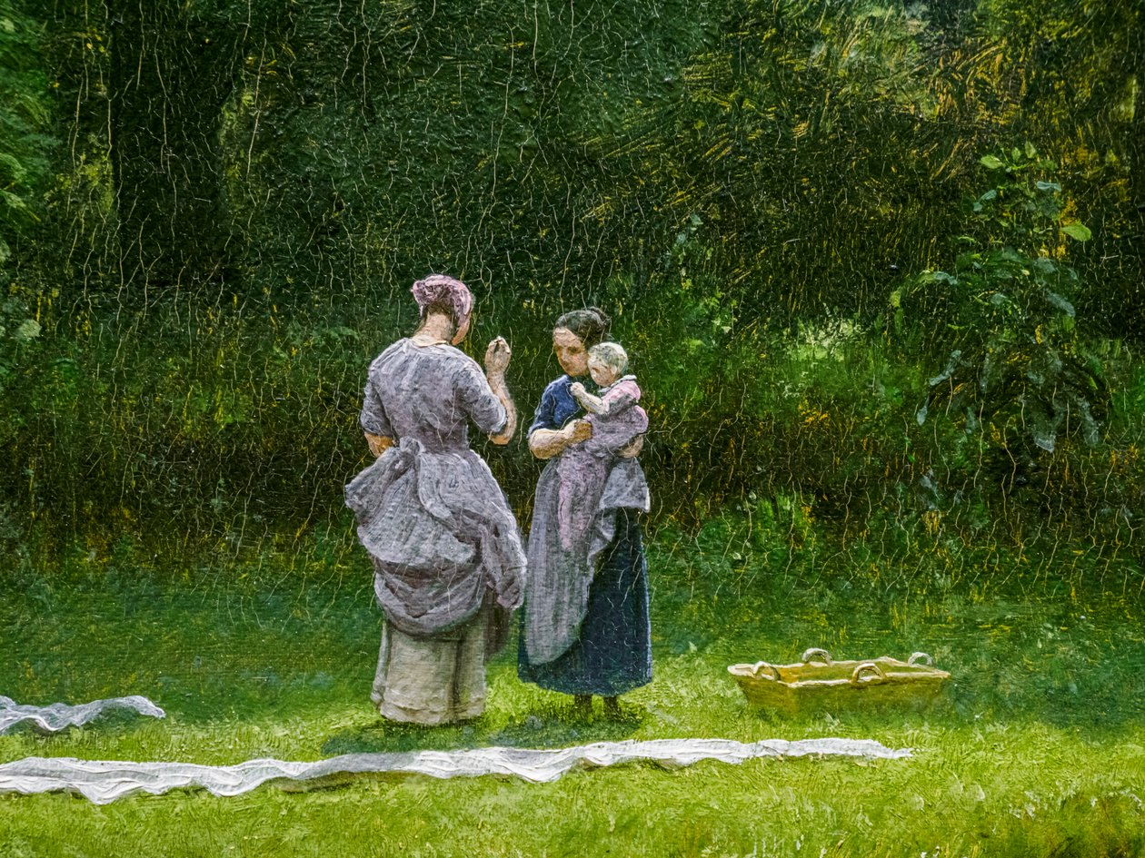 Sbiancare il lino in una radura, dettaglio da Peter Christian Skovgaard